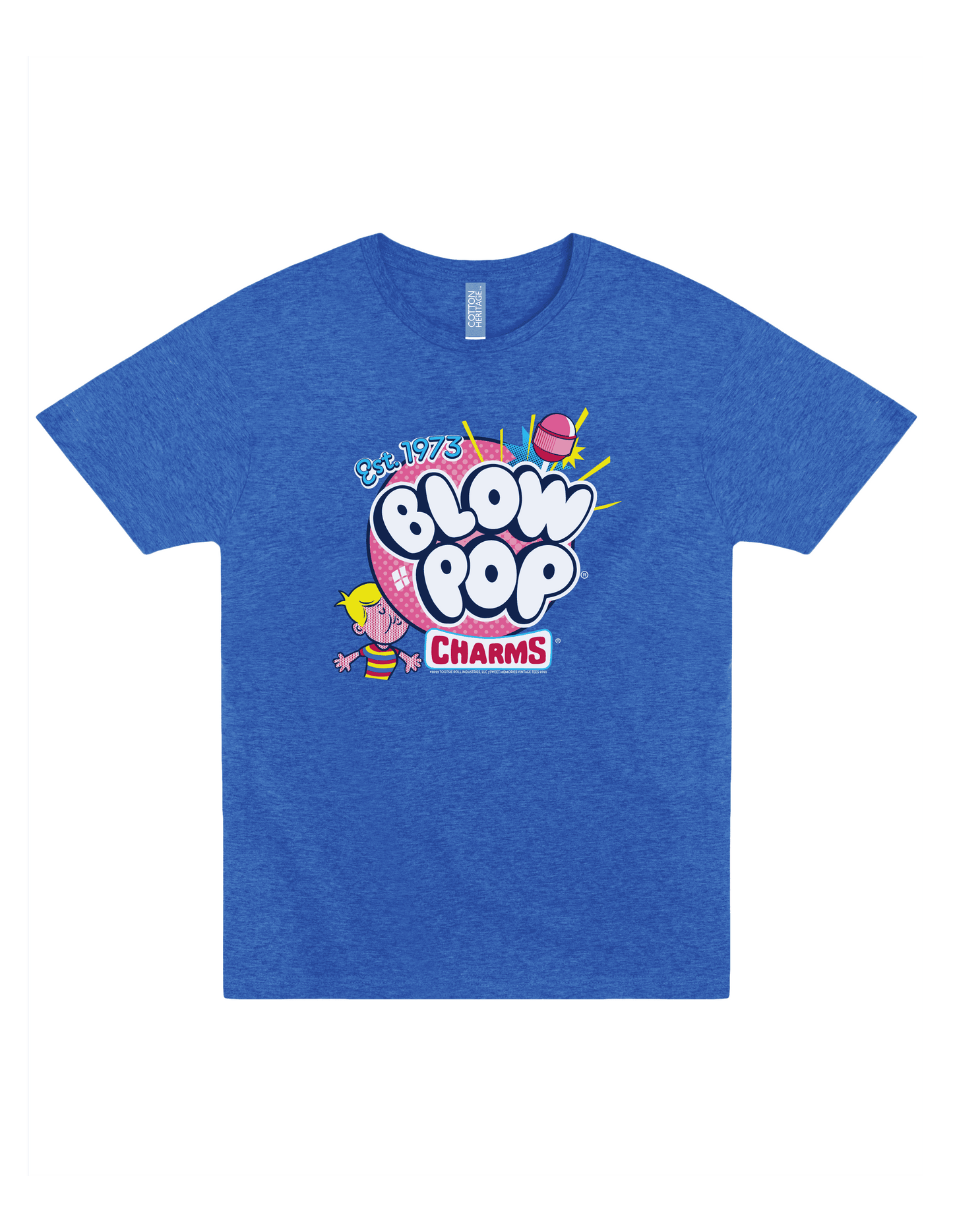 blow pop retro charms pop art graphic t shirt officially licensed candy brand vintage unisex tee
