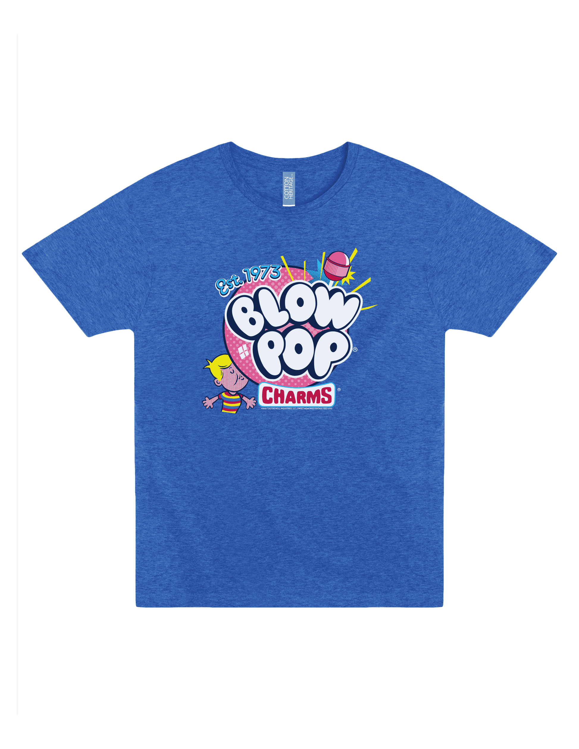 blow pop retro charms pop art graphic t shirt officially licensed candy brand vintage unisex tee