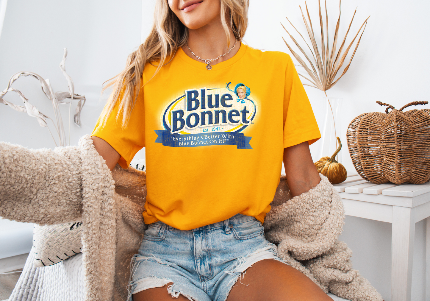 Vintage Blue Bonnet Tee – Classic Butter Brand Design