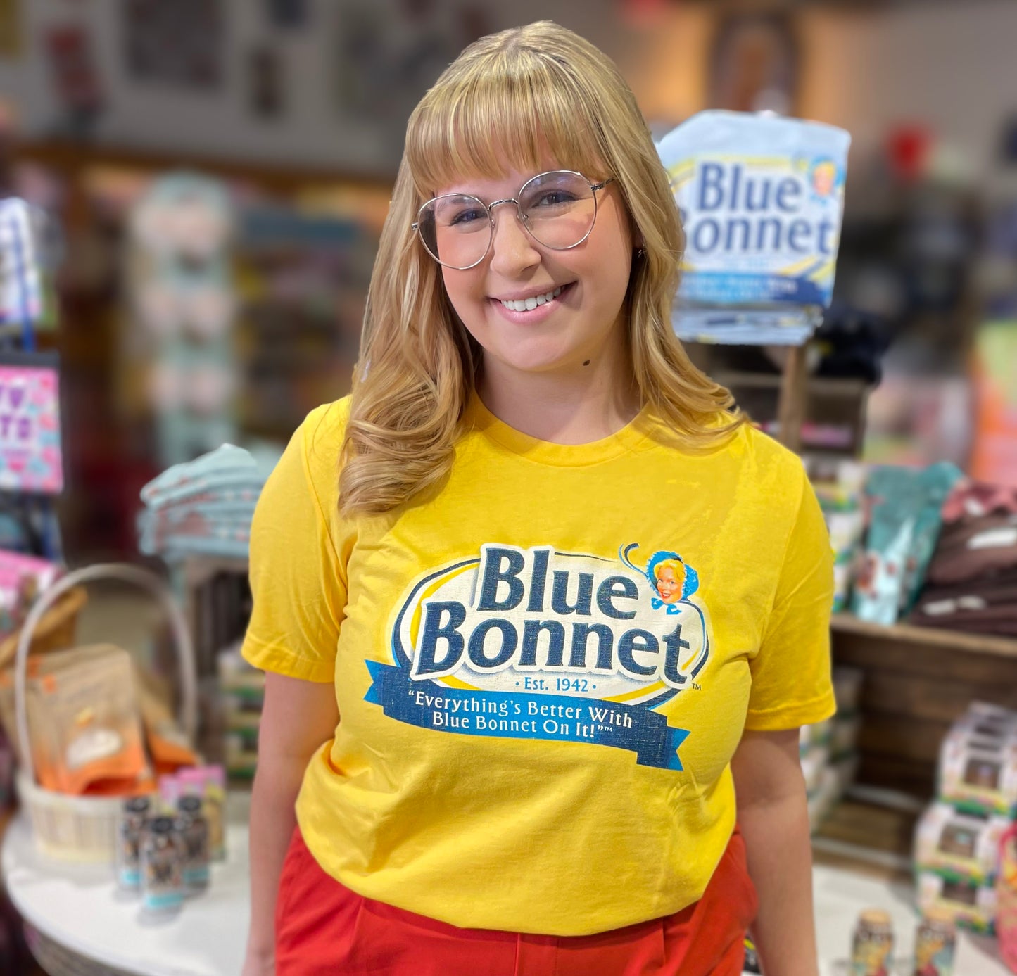 Official Blue Bonnet Logo T-Shirt – Retro Margarine Branding