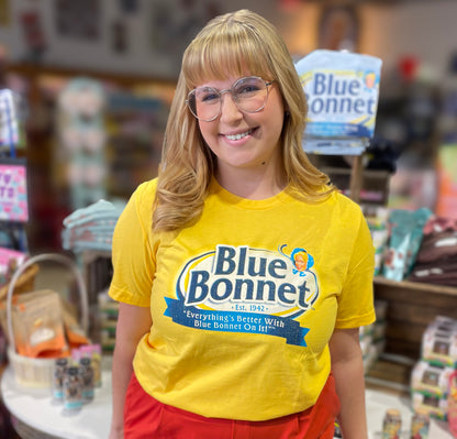 Official Blue Bonnet Logo T-Shirt – Retro Margarine Branding