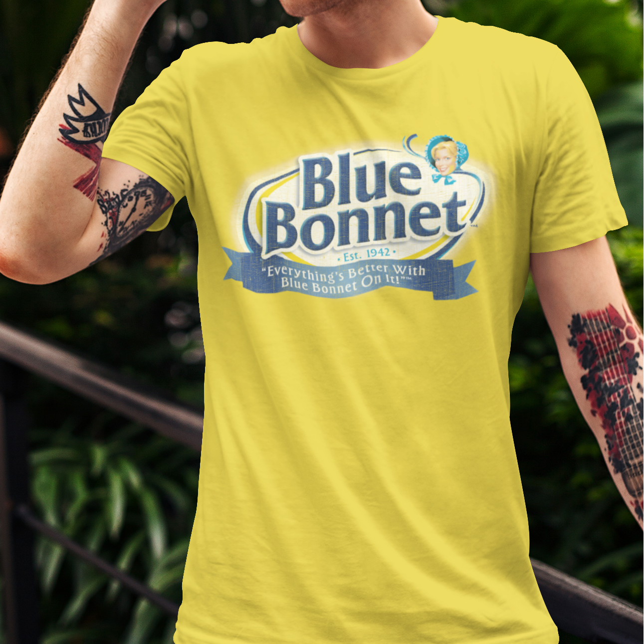 official blue bonnet retro margarine logo graphic t shirt vintage brand unisex nostalgia apparel