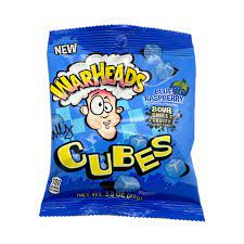 Warheads Blue Raspberry Cubes 5oz Bag