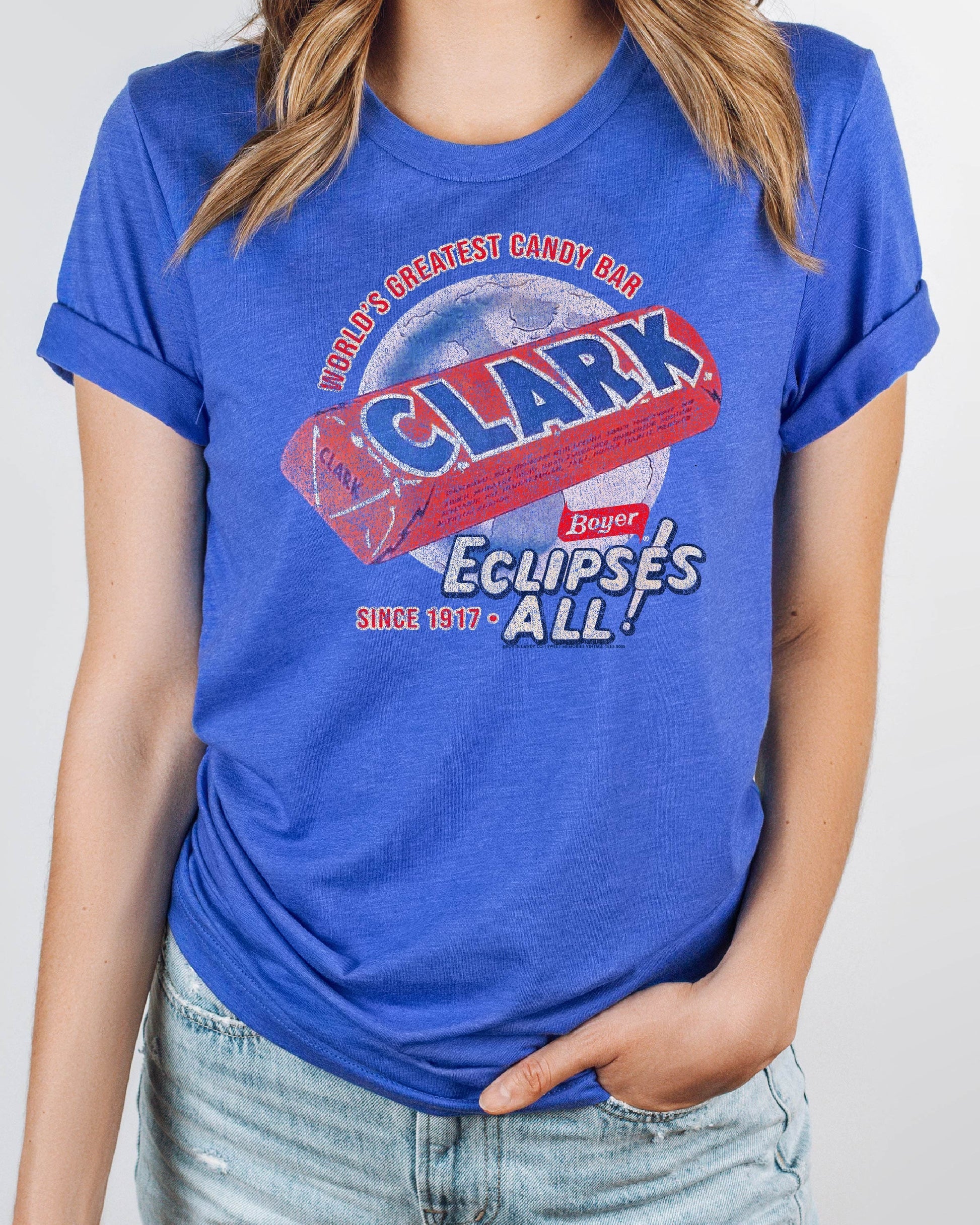 unisex clark bar candy shirt styled casually nostalgic candy lover outfit