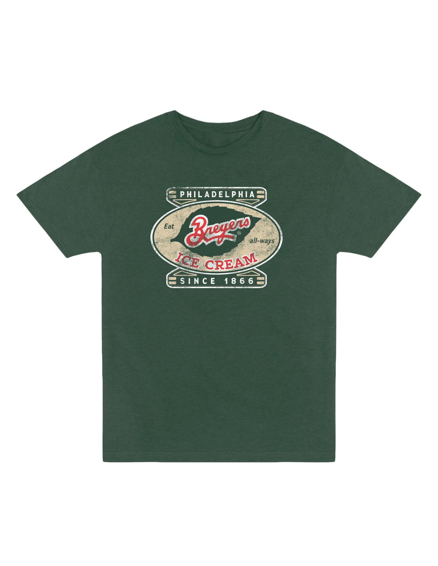 Breyers Ice Cream Philadelphia Since 1866 Vintage Unisex Tee featuring classic Breyers branding and nostalgic ice cream artwork on a retro-inspired t-shirt.
