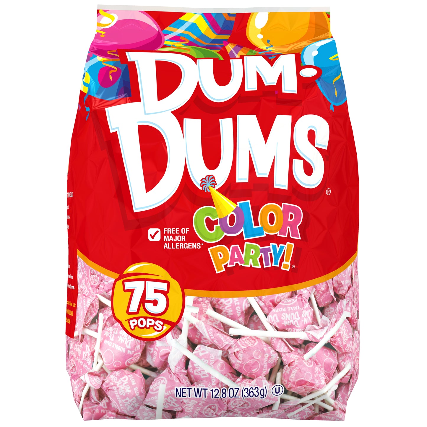Spangler Dum Dum Color Party Gusset Bag Light Pink -Bubble Gum 12.8oz