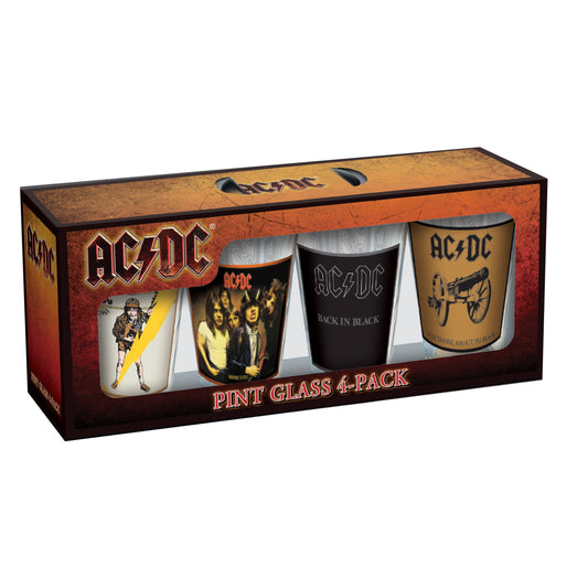 AC/DC Classic Covers Drinking Glass Set (4-Pack / 16oz)