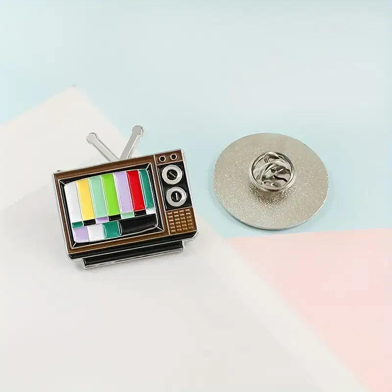 Retro TV Pin Cartoon Brooch Enamel