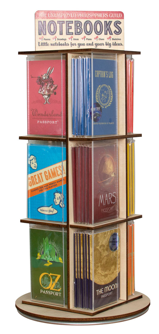 Unemployed Philosophers Guild - Countertop Notebook Spinner Display (notebooks included)