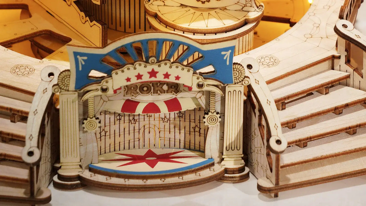 Electro-Mechanical Wooden Puzzle: Tilt-A-Whirl