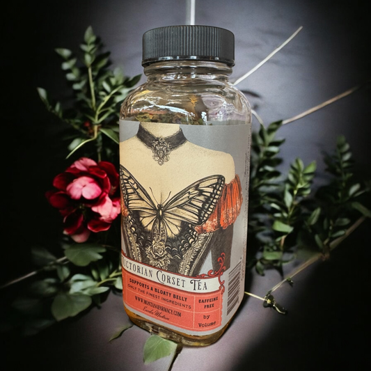 Vintage Victorian Corset Tea support a bloaty tummy Tea Jar