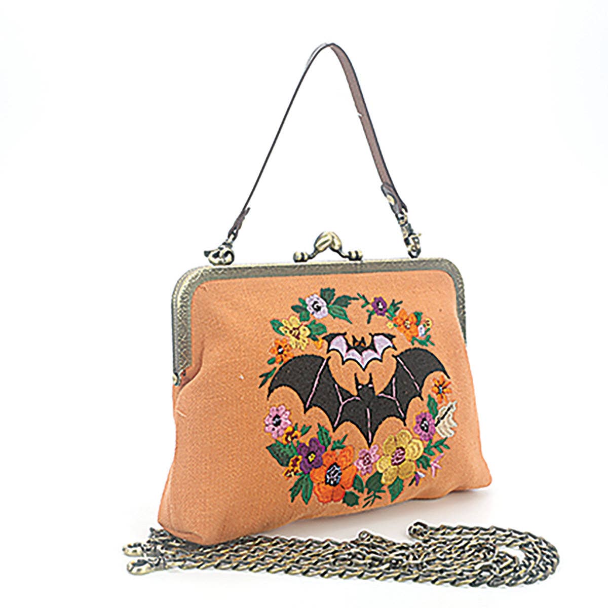 Floral Bat Kisslock Bag