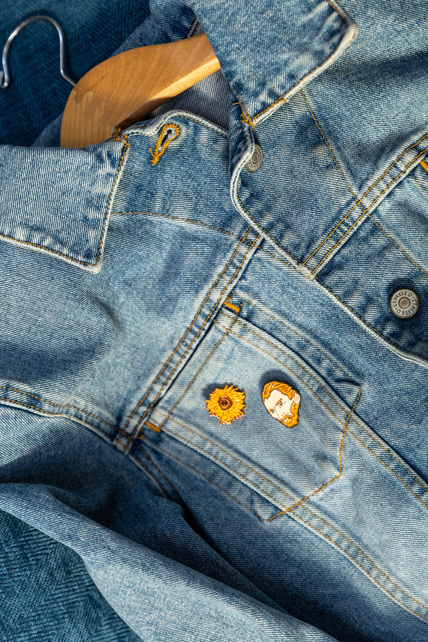 Van Gogh and Sunflower Pins