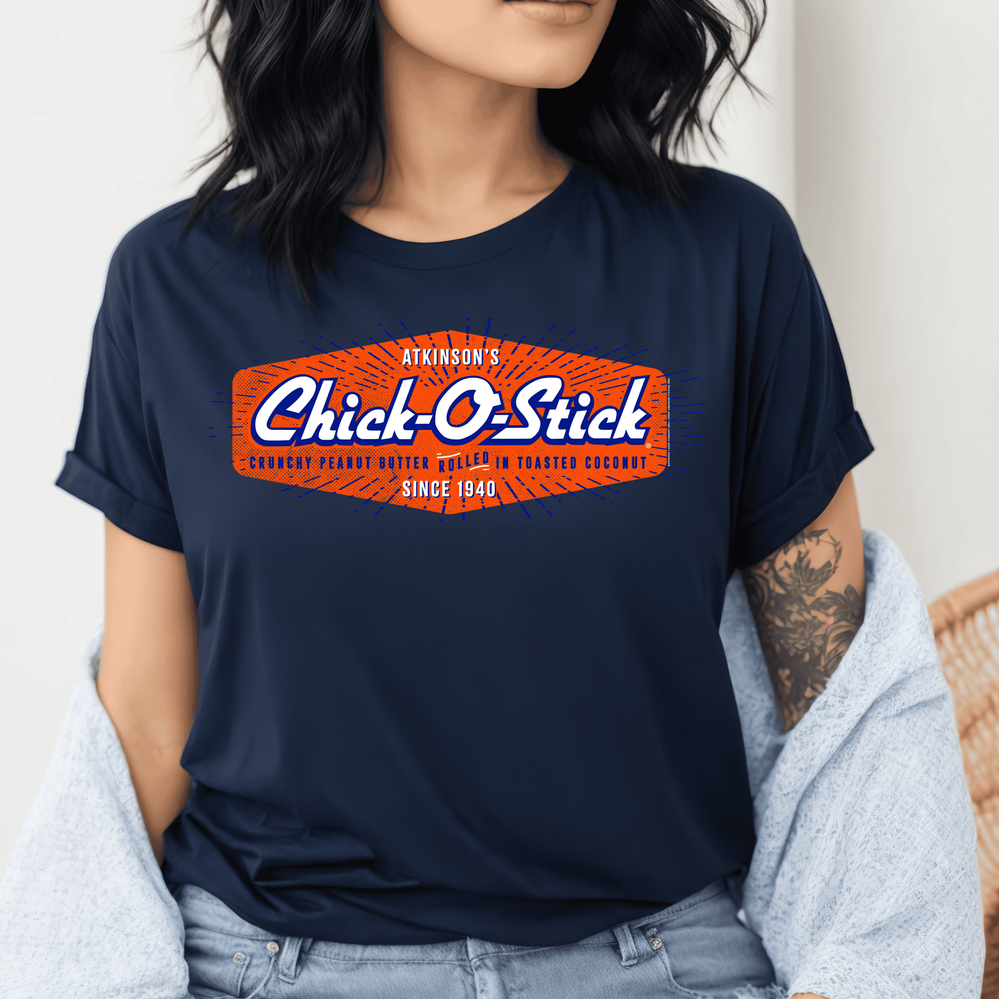 unisex chick o stick candy shirt styled casually nostalgic candy lover outfit