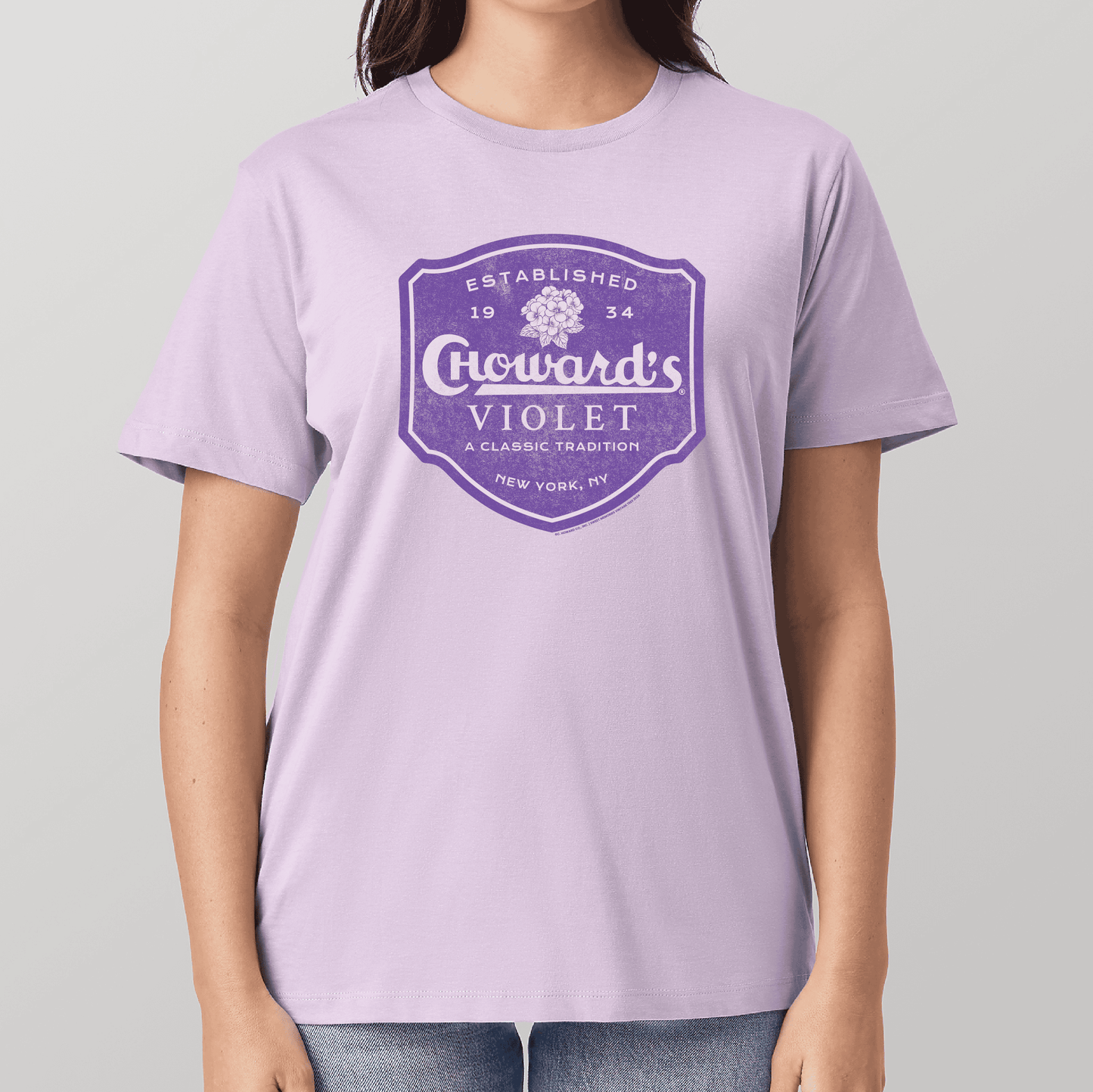 unisex chowards violet candy shirt styled casually nostalgic candy lover outfit