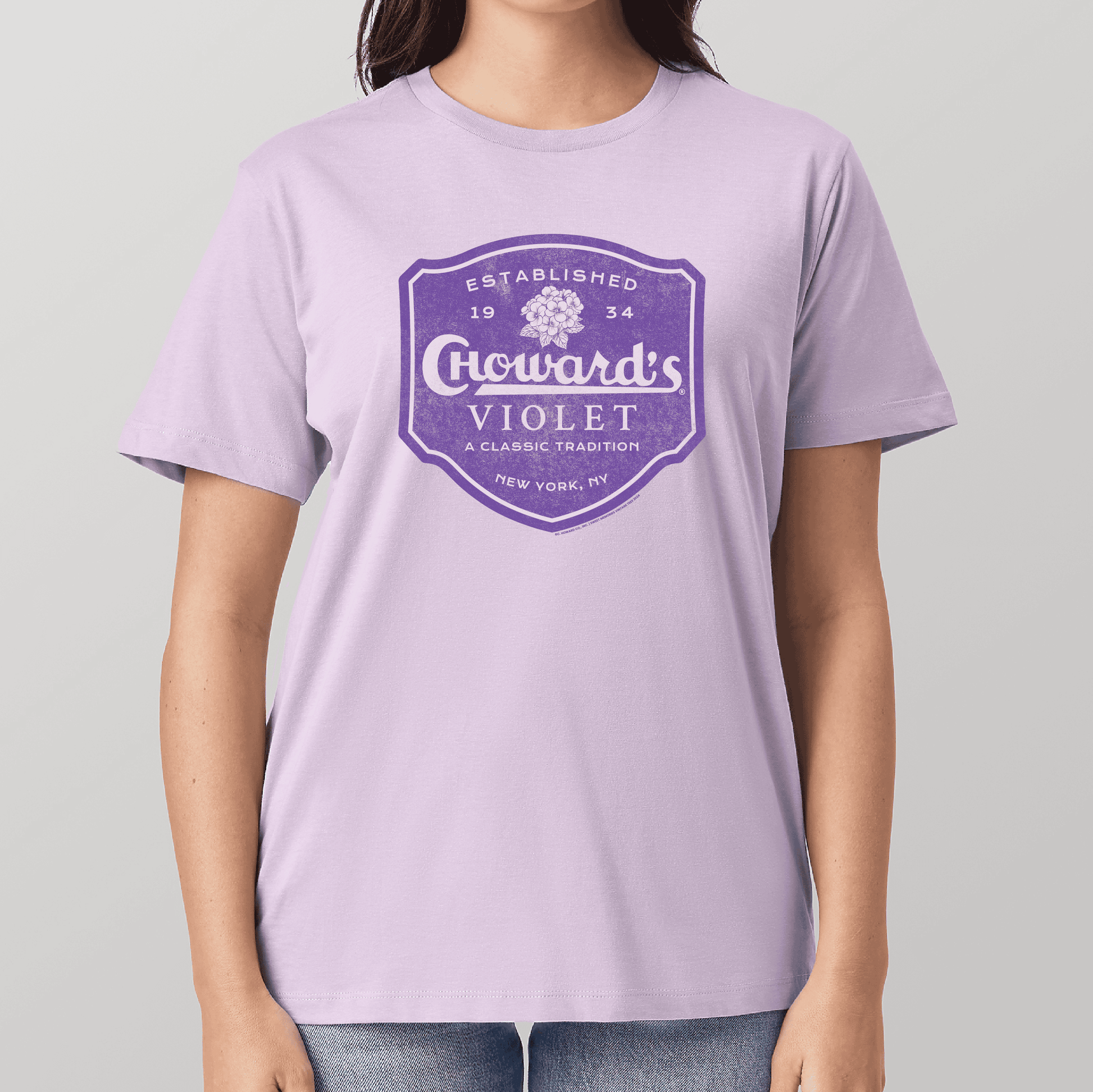 unisex chowards violet candy shirt styled casually nostalgic candy lover outfit