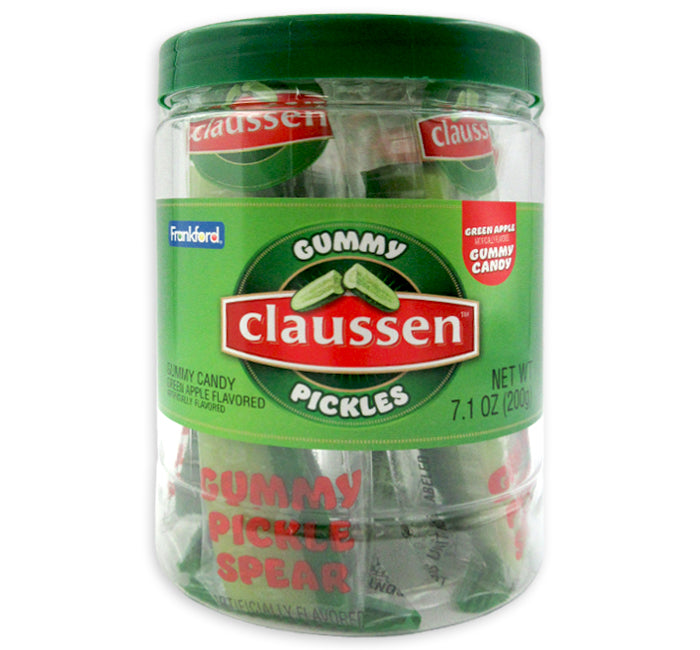 Claussen Jar of Gummy Pickle Spears (Green Apple)