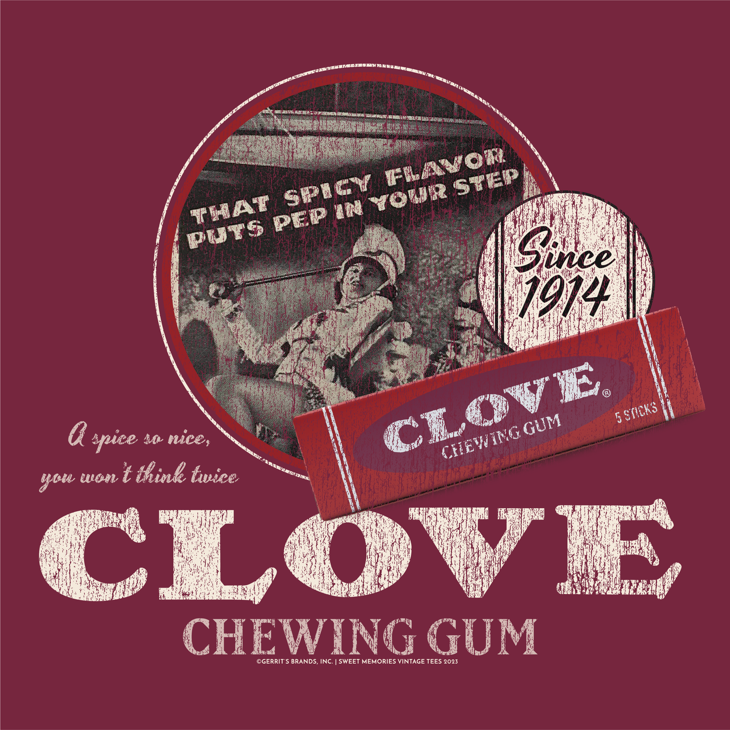 close up of clove gum a spice so nice vintage gum graphic