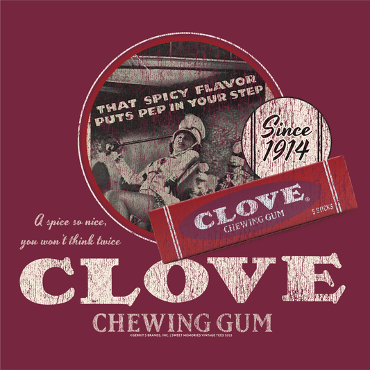 close up of clove gum a spice so nice vintage gum graphic