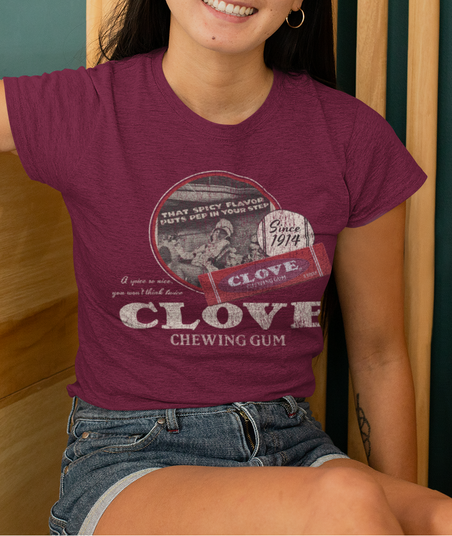 unisex clove gum shirt styled casually nostalgic gum lover outfit