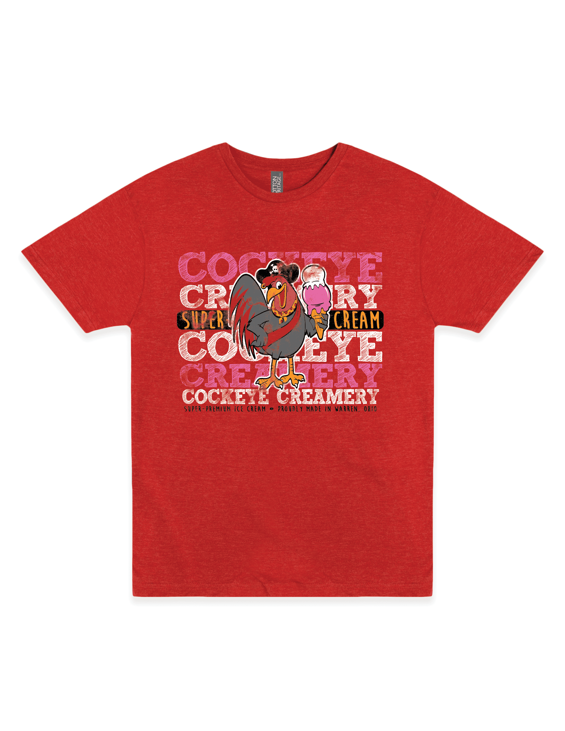 cockeye creamery brand colors graphic t shirt ice cream brand unisex warren ohio tee
