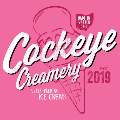 close up of cockeye creamery ice cream cone graphic