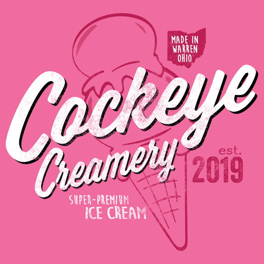 close up of cockeye creamery ice cream cone graphic