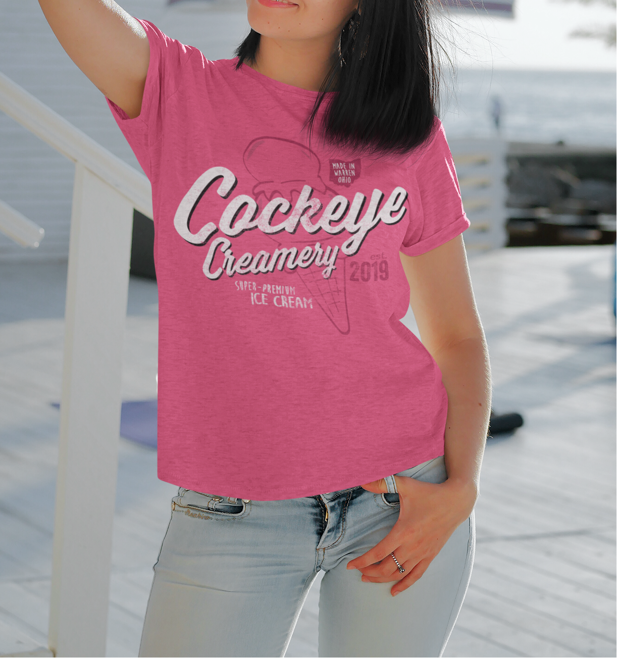 unisex cockeye creamery ice cream cone shirt styled casually ice cream lover outfit