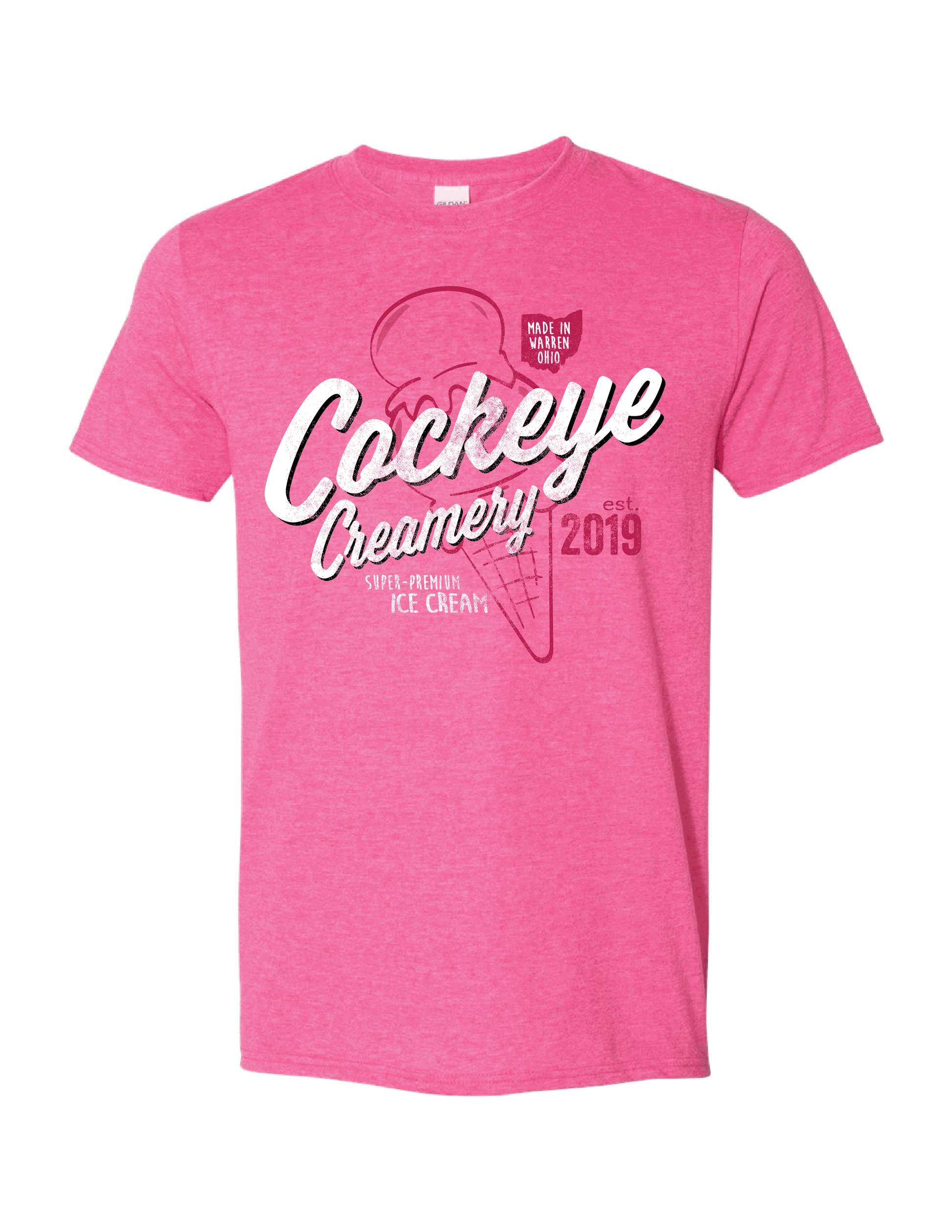 cockeye creamery ice cream cone graphic t shirt retro ice cream brand unisex warren ohio tee