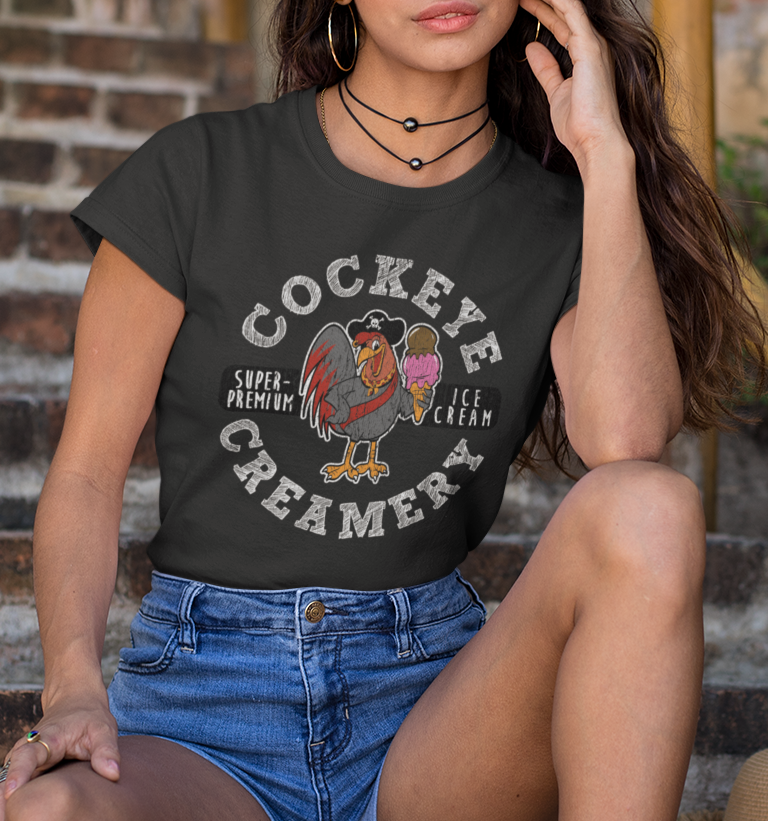unisex cockeye creamery vintage circle shirt styled casually ice cream lover outfit warren ohio