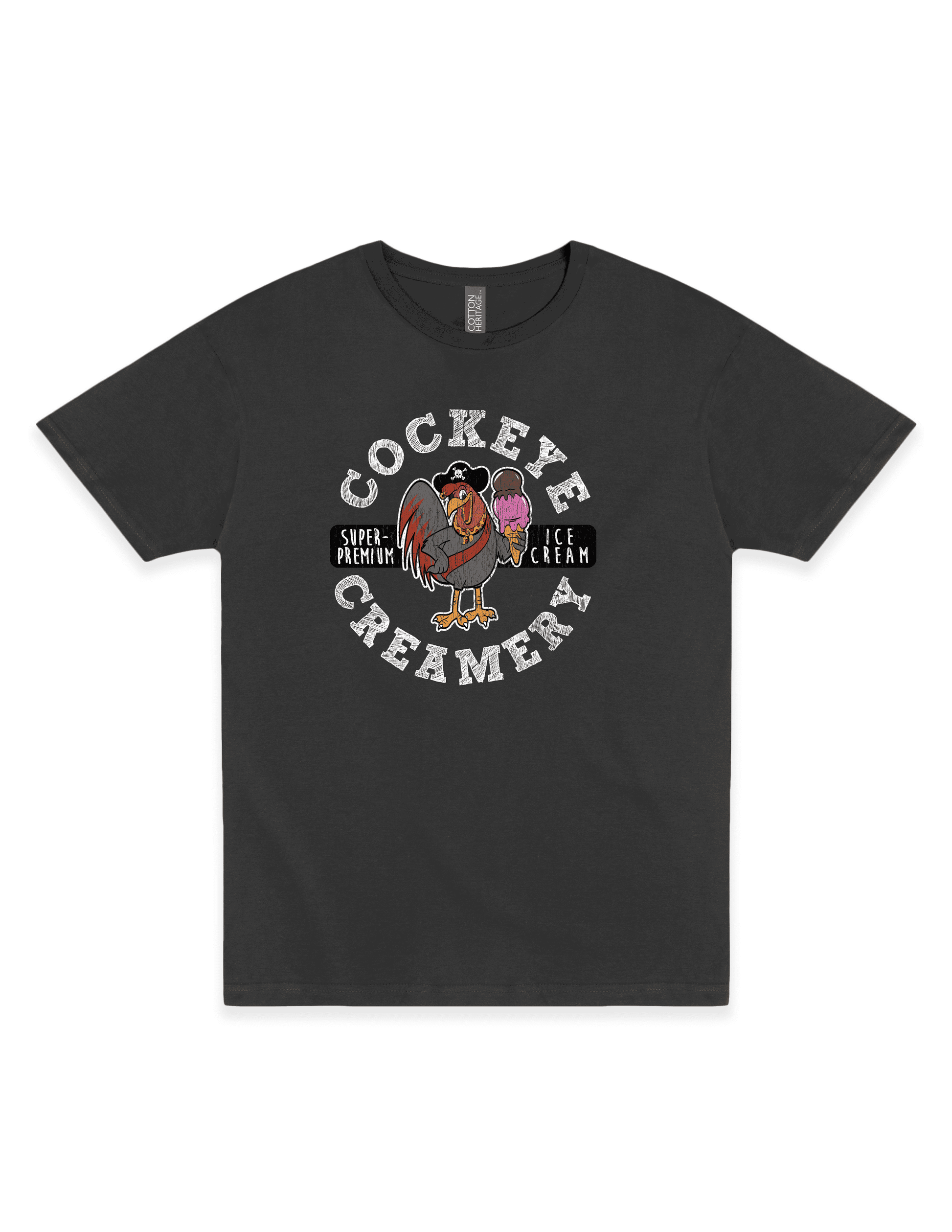 cockeye creamery vintage circle graphic t shirt retro ice cream brand unisex warren ohio tee