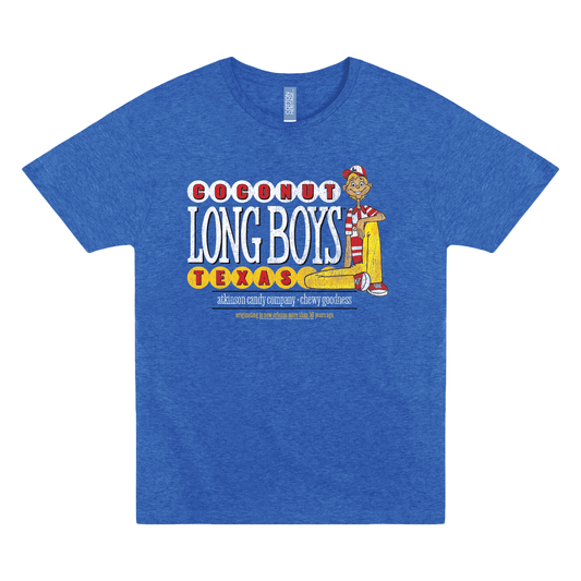 coconut long boys retro candy logo t shirt laid flat vintage sweets apparel