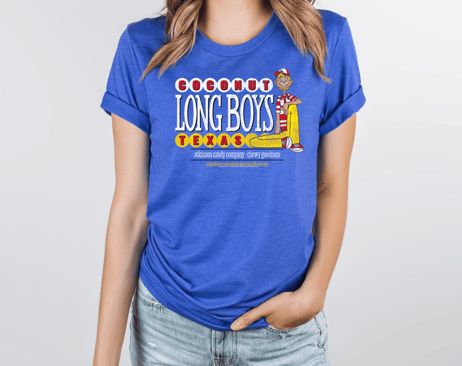 unisex coconut long boys t shirt styled casually retro candy brand outfit nostalgic look
