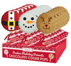 Festive Holiday Friends Chocolatey Cookie Pops Assorted
