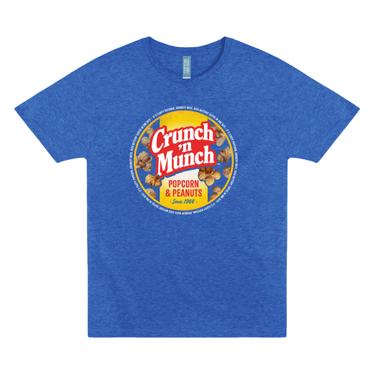crunch n munch popcorn and peanuts graphic t shirt officially licensed retro snack unisex tee