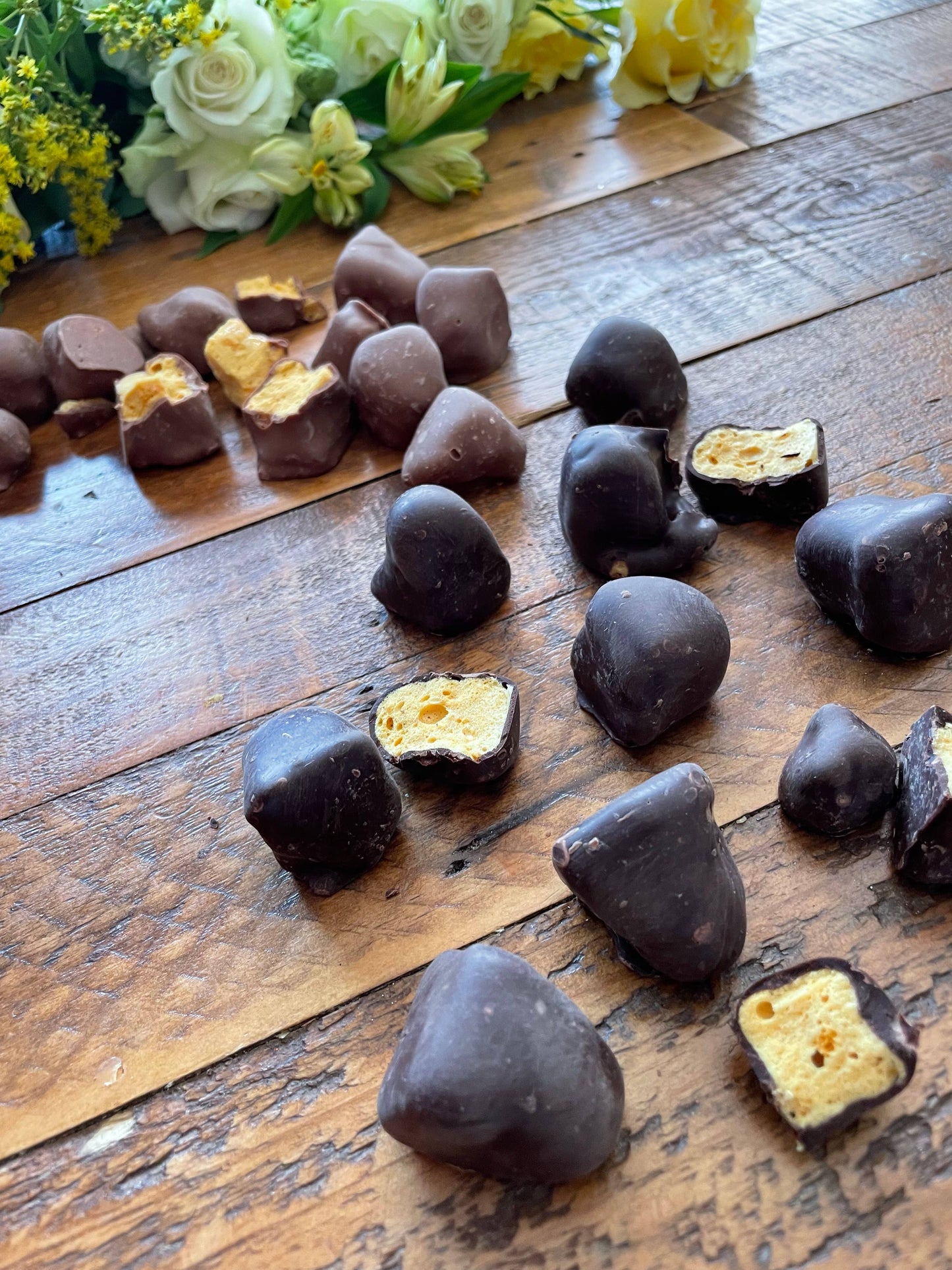 70% Dark Belgian Chocolate Honeycomb pocket packs (40g)