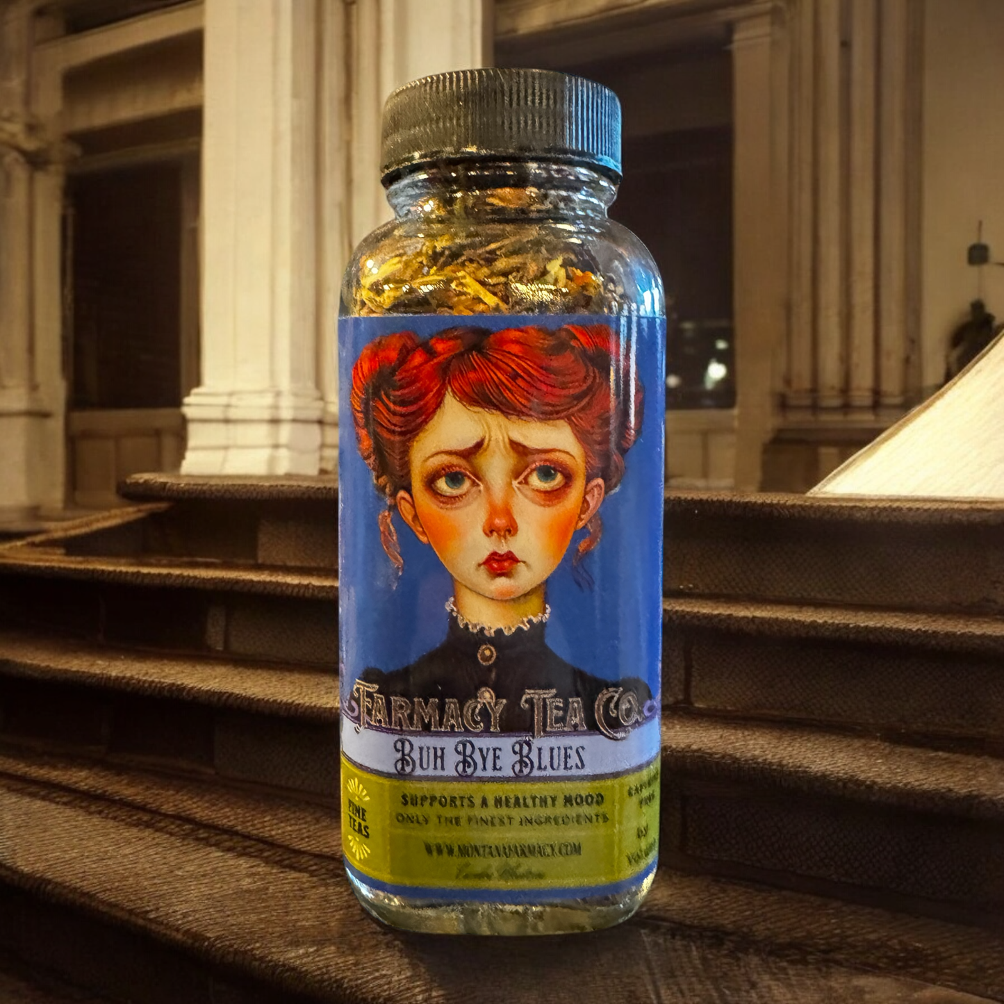 Buh Bye Blues Mental Wellness & Sad Support Vintage Tea