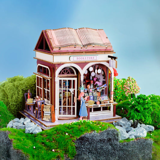 DIY Miniature House Kit: Bookstore