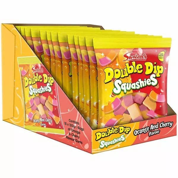 Swizzels Double Dip Squashies Orange /Cherry 160g