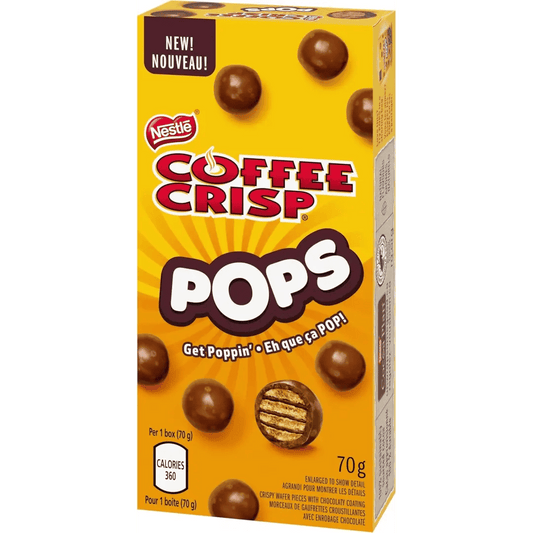 COFFEE CRISP POPS Chocolaty Snacks Carton 70g