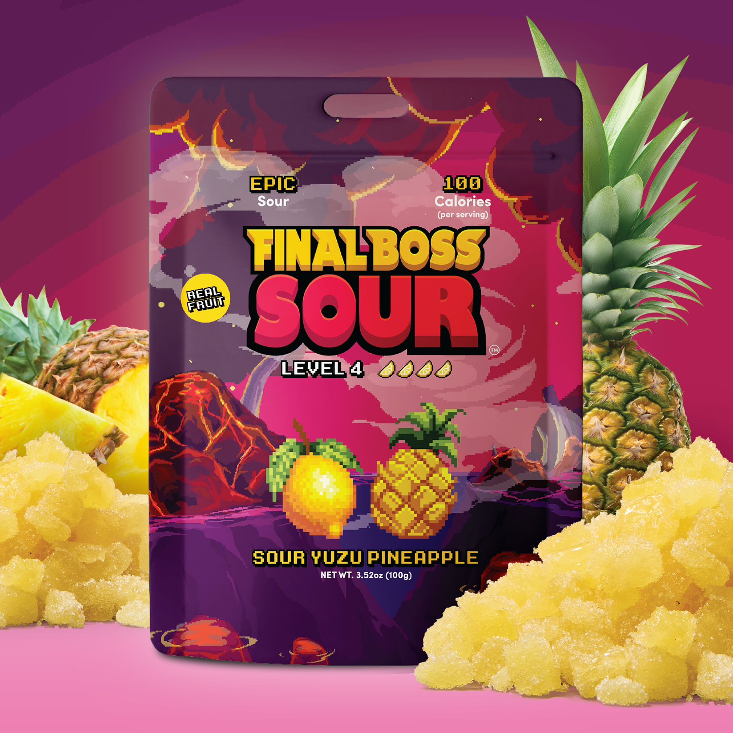 Final Boss Sour - Yuzu Pineapple (Level 4) (4 Pack)