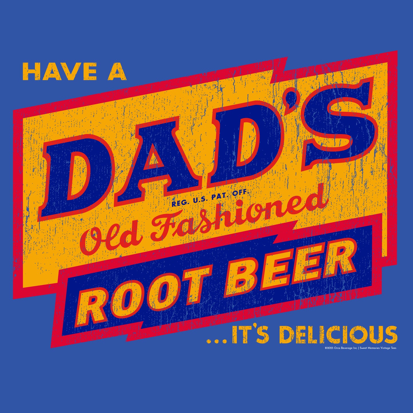 close up of dads old fashioned root beer retro logo graphic