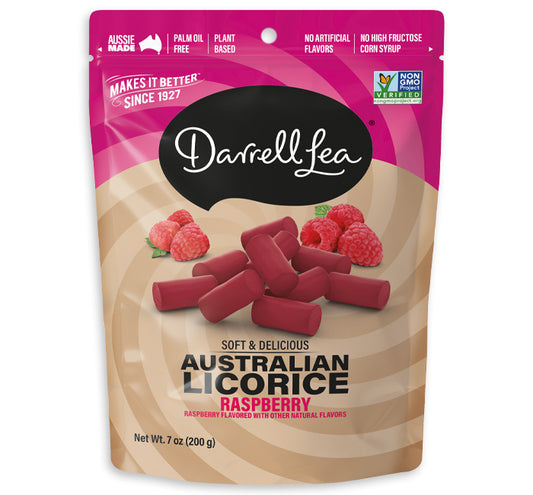 Darrell Lea Soft Australian Raspberry Licorice 7 oz. Bag