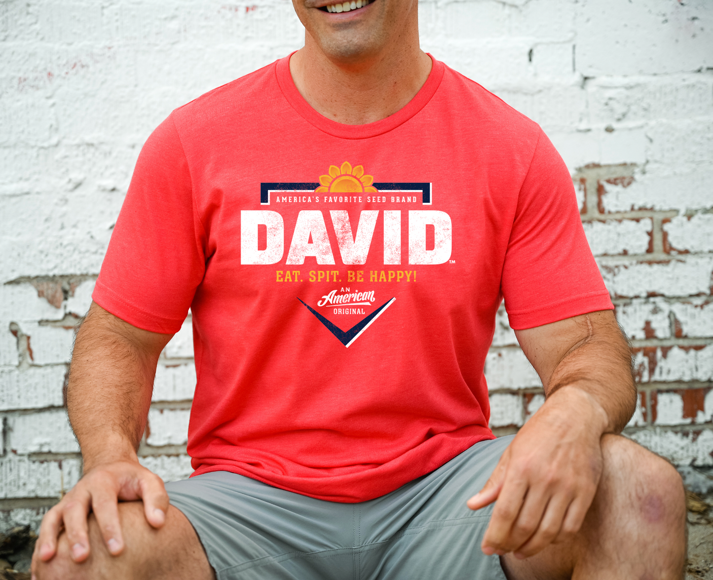 unisex david sunflower seeds baseball shirt styled casually retro sports snack outfit