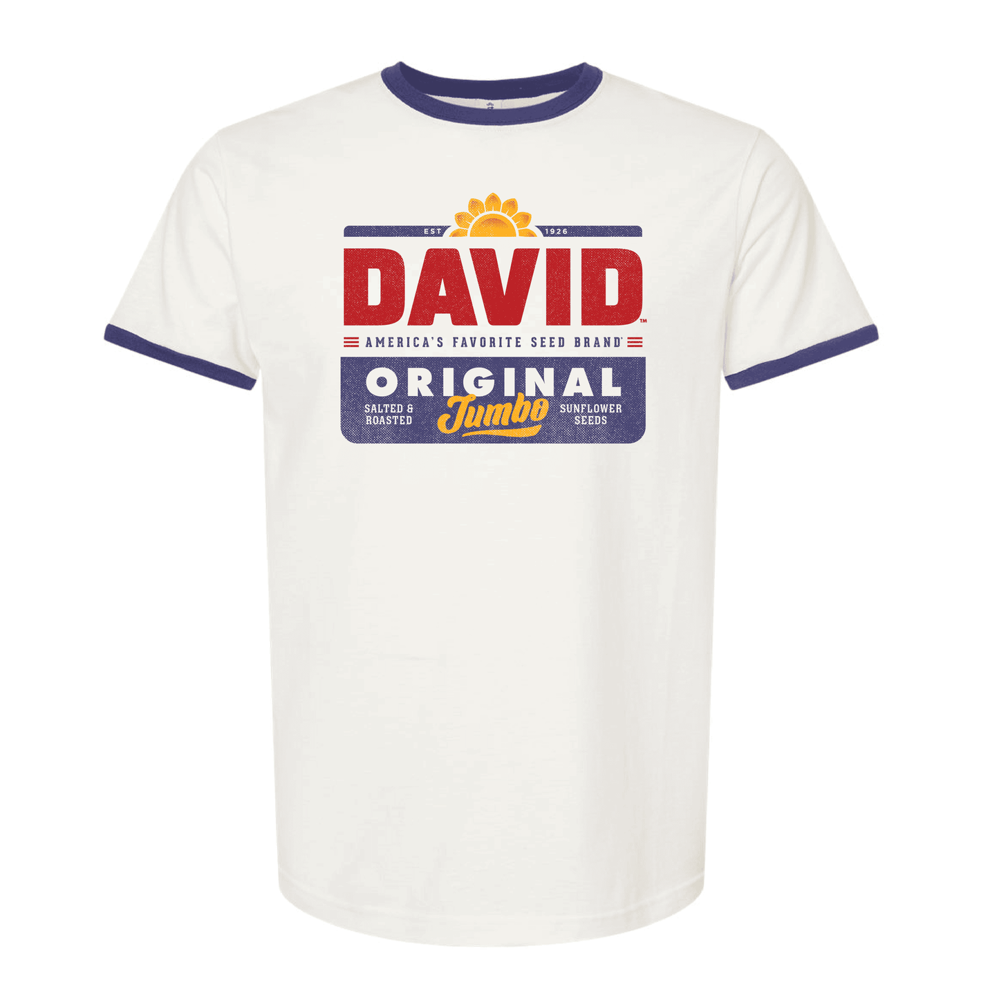 official david sunflower seeds retro ringer graphic t shirt vintage baseball snack unisex tee
