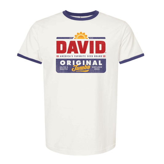 official david sunflower seeds retro ringer graphic t shirt vintage baseball snack unisex tee
