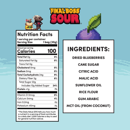 Final Boss Sour - Level 1 Sour Blueberry Retail Display PDQ (12 Count)