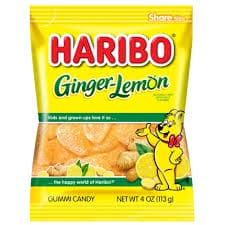 Haribo Peg Bag Ginger Lemon 4oz