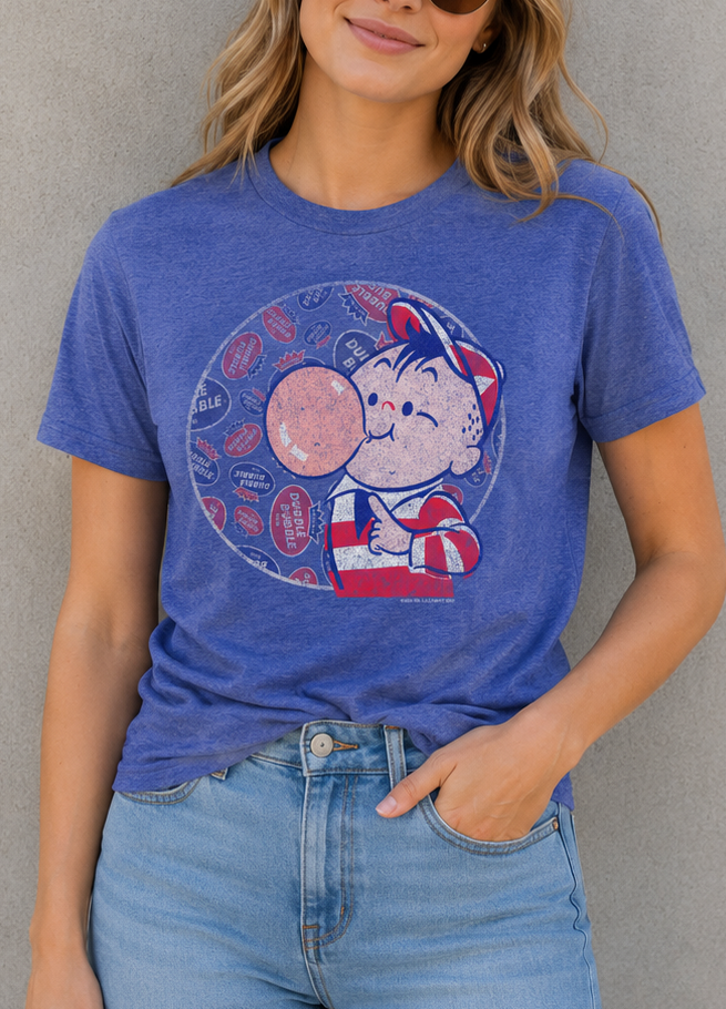 unisex dubble bubble burst my bubble shirt styled casually for candy lovers and nostalgic bubble gum fans