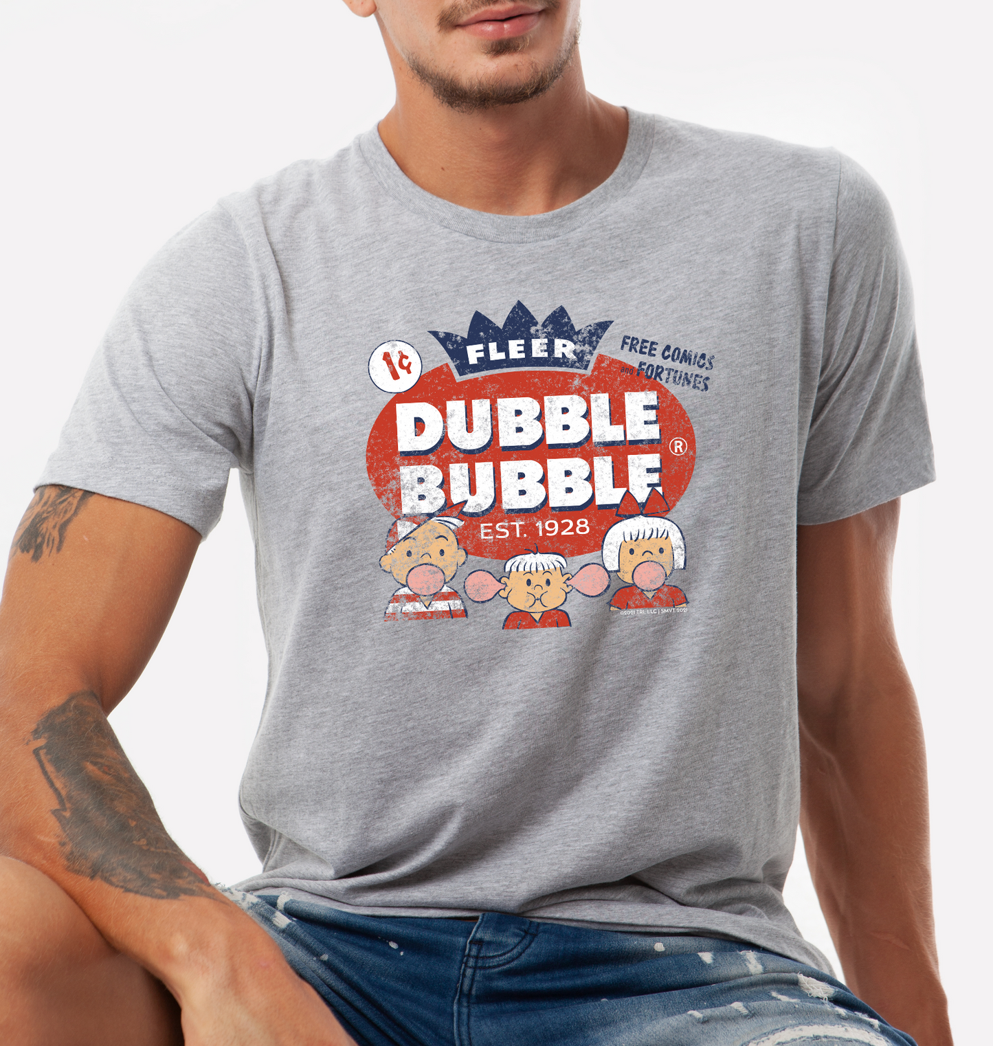 unisex dubble bubble fleer free comics and fortunes shirt styled casually for candy lovers and nostalgic bubble gum fans
